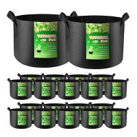 Vivosun 20Pack 7 Gallon Grow Bags Heavy Duty Thickened Nonwoven Fabric Pots With Handles For Flowers Fruits And Vegetables Bla