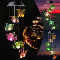 Bee Wind Chime Solar Wind Chime Wind Chime Outdoor Garden Decor Yard Decor Gift For Mom Gift For Family Garden Gifts Gra