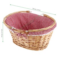 Mahiong Natural Wicker Woven Gift Easter Basket Hand Woven Empty Willow Woven Basket With Double Folding Handles And Washable G