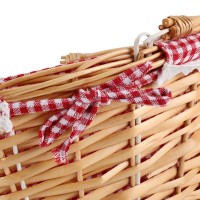 Mahiong Natural Wicker Woven Gift Easter Basket Hand Woven Empty Willow Woven Basket With Double Folding Handles And Washable G