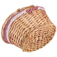 Mahiong Natural Wicker Woven Gift Easter Basket Hand Woven Empty Willow Woven Basket With Double Folding Handles And Washable G