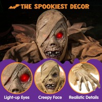 Joyin Halloween Zombie Groundbreaker Decoration Zombie Groundbreaker With Lightup Eyes And Creepy Sound Sound Activation For