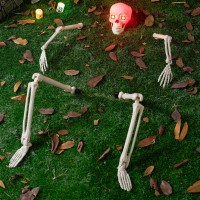 Joyin Halloween Skeleton Decorations Outdoor Ground Stakes With Led Eyes Full Size Skeleton Groundbreaker Stakes Prop For Yard