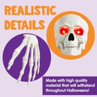 Joyin Halloween Skeleton Decorations Outdoor Ground Stakes With Led Eyes Full Size Skeleton Groundbreaker Stakes Prop For Yard