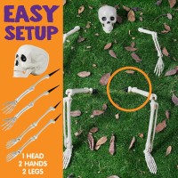 Joyin Halloween Skeleton Decorations Outdoor Ground Stakes With Led Eyes Full Size Skeleton Groundbreaker Stakes Prop For Yard