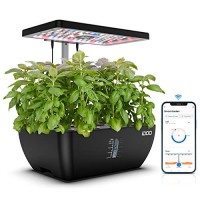 Idoo Indoor Garden Hydroponics Growing System 12Pods Wifi Smart Garden Plant Germination Kit With Led Grow Light 65L Large Wate