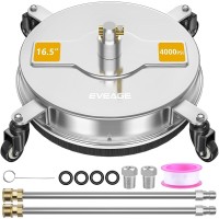 Eveage 165 Pressure Washer Surface Cleaner Power Washer Surface Cleaner Wextension Wand 4 Wheels Replacement Nozzle Pow