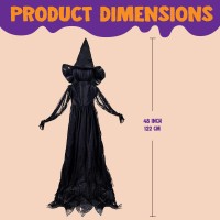 Joyin 3 Pack 48 Halloween Witch Decorations Outdoor Yard Stakes Multicolored Light Up Witch Halloween With Sound Activation