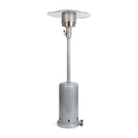 Patio Outdoor HeatingSilver Stainless Steel 40000 BTU Propane Heater with Wheels for Commercial Residential Use75 Feet Tal