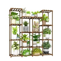 Bamworld Plant Stand Indoor Large Plant Shelf Tall Flower Stands 14 Pots Outdoor Plant Rack For Garden Balcony Patio Window Livi