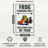 Venicor Frog Parking Sign Decor 9 X 14 Inches Aluminum Cute Frog Gifts For Frog Lovers Women Frog Tank Room Decorations