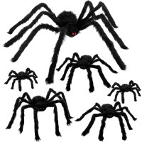 Colovis 6 Pcs Halloween Spider Decorations Realistic Large Scary Spider Decoration For Home Giant Spiders Props For Indoor Outd