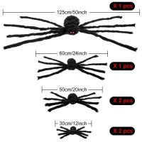 Colovis 6 Pcs Halloween Spider Decorations Realistic Large Scary Spider Decoration For Home Giant Spiders Props For Indoor Outd