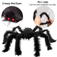 Colovis 6 Pcs Halloween Spider Decorations Realistic Large Scary Spider Decoration For Home Giant Spiders Props For Indoor Outd