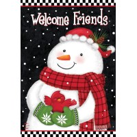 Friendly Snowman Winter House Flag 40 X 28 Briarwood Lane