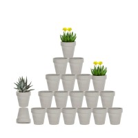 Vensovo 3 Inch Grey Terracotta Pots With Drainage 20 Pack Clay Flower Pots Succulent Nursery Pots Great For Plants Crafts W