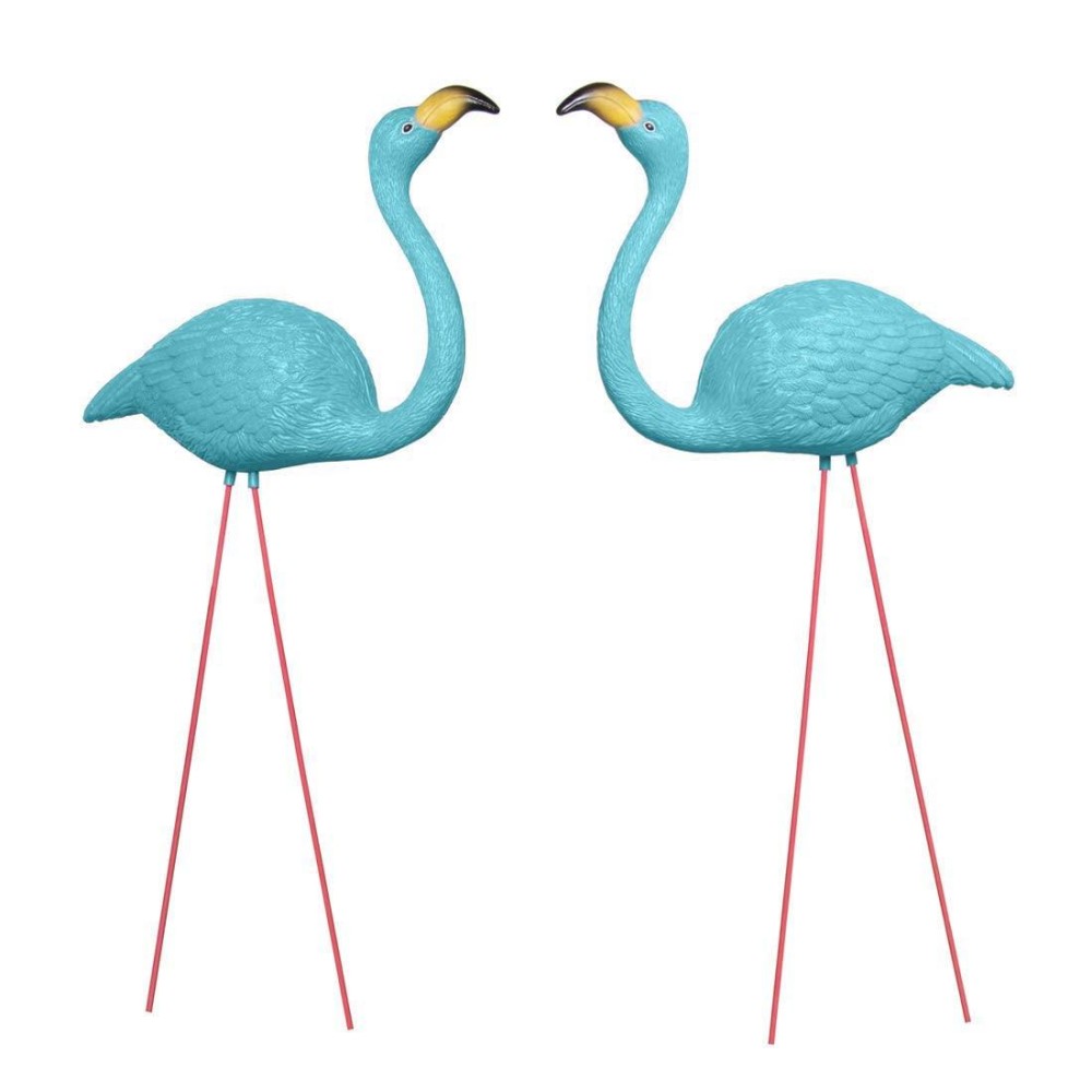 Andbird Xl Blue Flamingo Novelty Yard Lawn Art Garden Ornaments Garden Flamingo Decor Adjustable Feet Length Party Decor Supp