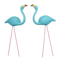 Andbird Xl Blue Flamingo Novelty Yard Lawn Art Garden Ornaments Garden Flamingo Decor Adjustable Feet Length Party Decor Supp