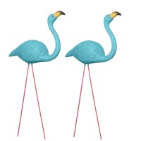 Andbird Xl Blue Flamingo Novelty Yard Lawn Art Garden Ornaments Garden Flamingo Decor Adjustable Feet Length Party Decor Supp