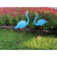 Andbird Xl Blue Flamingo Novelty Yard Lawn Art Garden Ornaments Garden Flamingo Decor Adjustable Feet Length Party Decor Supp