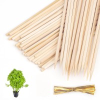 40 Pack 18 Natural Bamboo Plant Stakes Wood Plant Supports Wood Garden Sticks For Plants Tomato Floral Potted Wooden Sign P