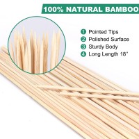 40 Pack 18 Natural Bamboo Plant Stakes Wood Plant Supports Wood Garden Sticks For Plants Tomato Floral Potted Wooden Sign P