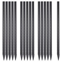 Aagut 16 Straight Rebar Stakes 16Pcs Heavy Duty Ground Anchors Steel Plant Support Garden Stake Metal Camping Tent Spikes W