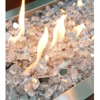 Grisun 20 Pounds Ultra White Fire Glass For Fire Pit 12 Inch High Luster Reflective Tempered Glass Rocks For Natural Or Propa