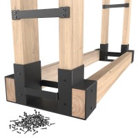 Mr Ironstone Firewood Storage Rack Bracket Kit Adjustable Rack Length Based On The Amount Of Wood For Outdoor Indoor Patio Dec