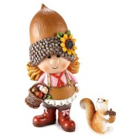 Petunia the Garden Gnome and Squirrel Friend Landscaping Accent