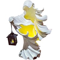 Scary Hell Messenger Lantern Decoration Witch Resin Sculpture Decoration Ghost Statue Decoration Halloween Garden Decoration Rea