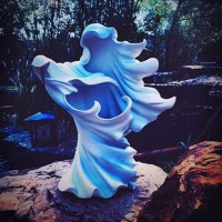 Scary Hell Messenger Lantern Decoration Witch Resin Sculpture Decoration Ghost Statue Decoration Halloween Garden Decoration Rea