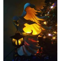 Scary Hell Messenger Lantern Decoration Witch Resin Sculpture Decoration Ghost Statue Decoration Halloween Garden Decoration Rea