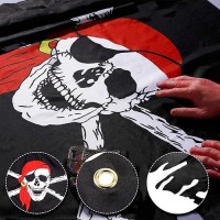 4 Pieces Jolly Roger Flag Halloween Pirate Flag Crossbone Pirate Banner Creepy Ragged White Skeleton Black Flag For Indoor And O