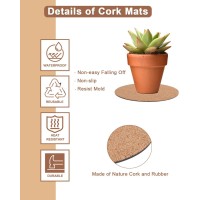 Vensovo 8 Inch Cork Plant Mats 3 Pcs Large Cork Plant Coasters For House Plants Indoor Cork Plant Pads Cork Mats For Plants D