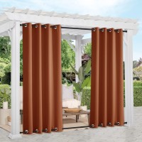 Nicetown 2 Panels Exterior Lanai Outdoor Curtains Waterproof Thermal Insulated Top And Bottom Rustproof Grommet Heavy Weight Wi