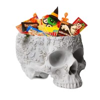 Halloween Skull Candy Dish Trick Or Treat Bowl Plant Planter Pot 6 Deep Polyresin Skulls Pot For Succulents Indoor Plants