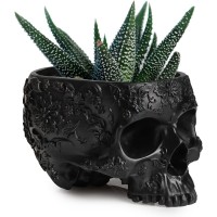 Halloween Skull Candy Dish Trick Or Treat Bowl Plant Planter Pot 6 Deep Polyresin Skulls Pot For Succulents Indoor Plants