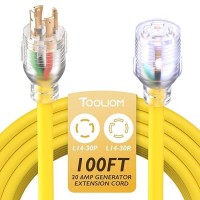 Tooliom 30 Amp Generator Cord L1430Pl1430R Generator Extension Cord Ul Listed Heavy Duty Generator Power Cord 125250V 7500