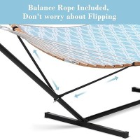 Suncreat 2 Person Outdoor Hammock With Curved Spreader Bar  Heavy Duty Patio Hammock With Stand For Outdoor  Garden  Backyard  Green Drops