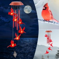 Spuspk Hummingbird Wind Chimes Solar Solar Hummingbird Changing Colors Wind Chimes Garden Gifts For Mom Grandma Women Birthdaym