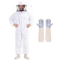 Longads Professional Bee Suit For Men Women Wihth Round Veil  Beekeeping Suit With Glove  Beekeeper Suit Bee Outfit