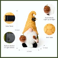 La Jolie Muse 113 Solar Gnomes Garden Statuesresin Bee Garden Gnomes Figurine Holding Honey Jar With Solar Lights Outdoor G