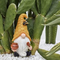 La Jolie Muse 113 Solar Gnomes Garden Statuesresin Bee Garden Gnomes Figurine Holding Honey Jar With Solar Lights Outdoor G