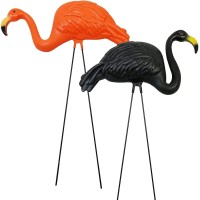 Giftexpress Black And Orange Flamingos For Halloween Lawn Ornaments Halloween Decor Flamingo Yard Ornament Plastic Flamingo G