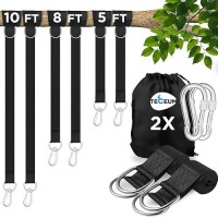 New 2024 Teceum Tree Swing Straps Hanging Kit Set Of 2 8 Ft Heavyduty Camping Hammock Straps 2 000 Lbs With Safety