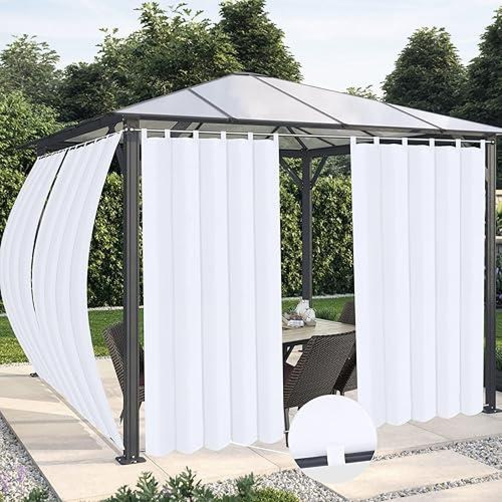 Outdoorlines Waterproof Outdoor Curtains For Patio Windproof Tab Top Gazebo Curtain Panels Privacy Sun Blocking Outside Curt