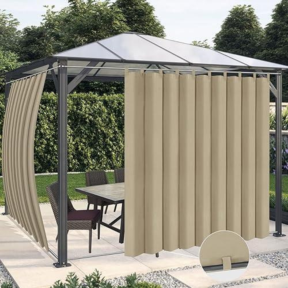 Outdoorlines Waterproof Outdoor Curtains For Patio Windproof Tab Top Gazebo Curtain Panels Privacy Sun Blocking Outside Curt