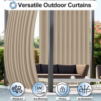 Outdoorlines Waterproof Outdoor Curtains For Patio Windproof Tab Top Gazebo Curtain Panels Privacy Sun Blocking Outside Curt