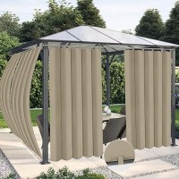 Outdoorlines Waterproof Outdoor Curtains For Patio Windproof Tab Top Gazebo Curtain Panels Privacy Sun Blocking Outside Curt